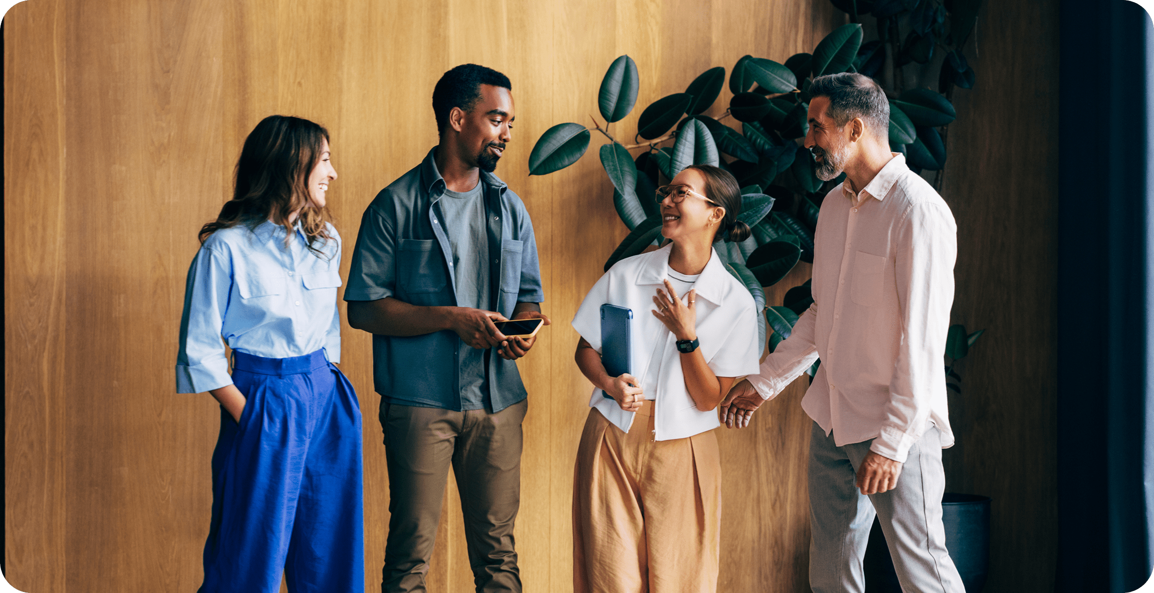 Group of people having a conversation